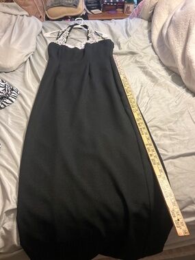 Long black formal halter dress